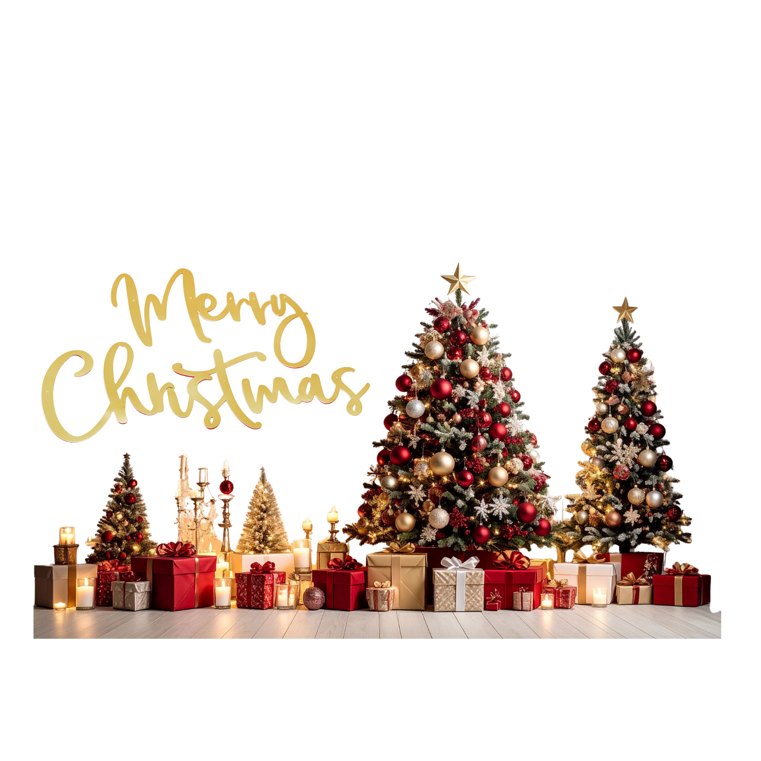 Joyeux Noël, sapins et cadeaux