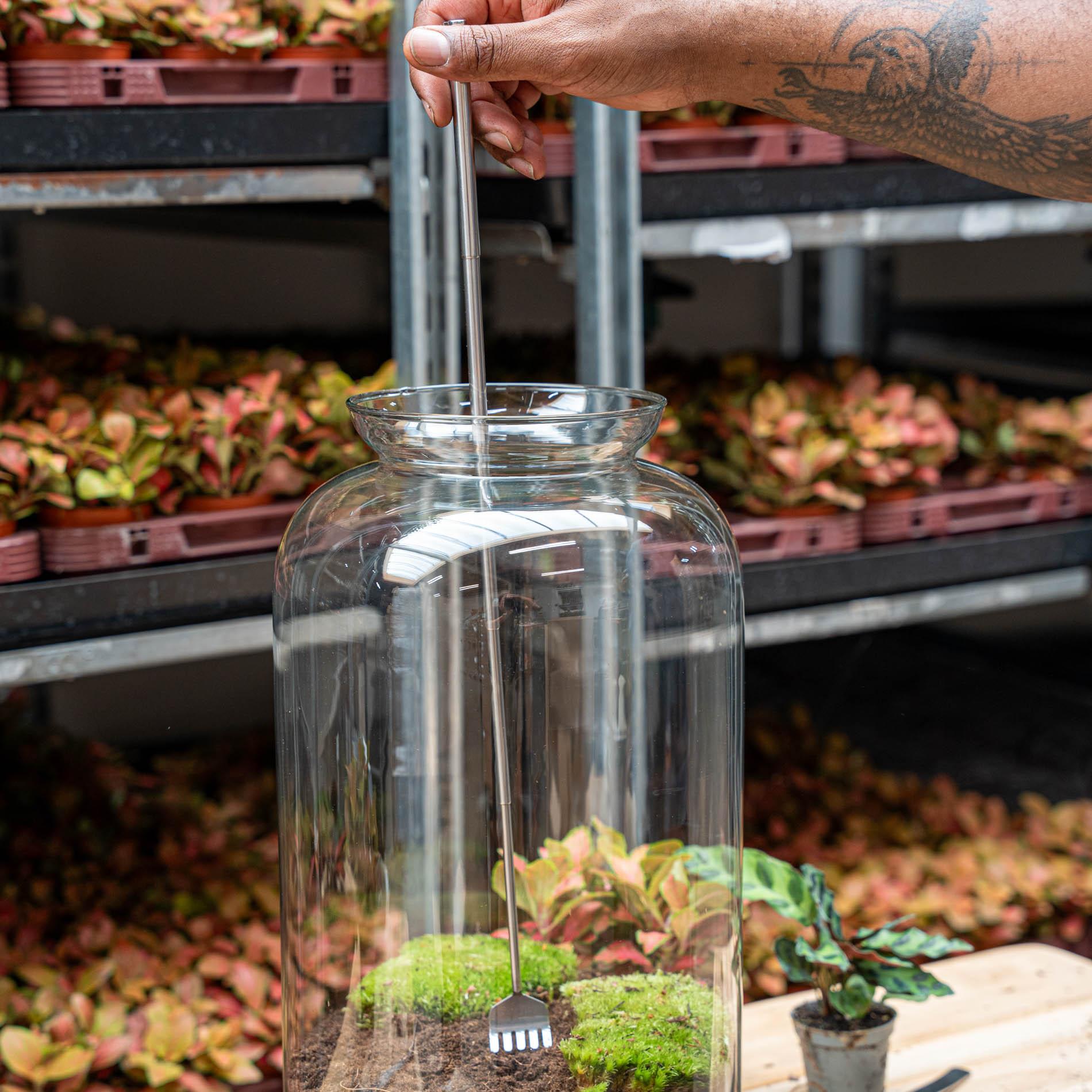 Outil pour terrarium - Râteau - 16-49 cm - Télescopique - Acier inoxydable (RVS)